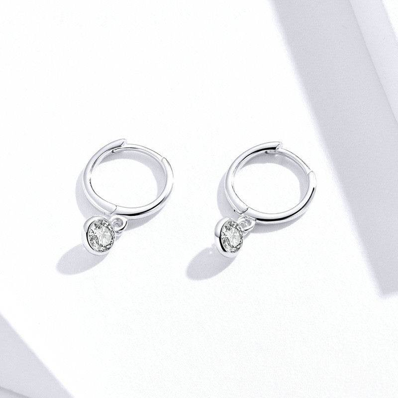 Zircon ear hoop earrings - Mubimart