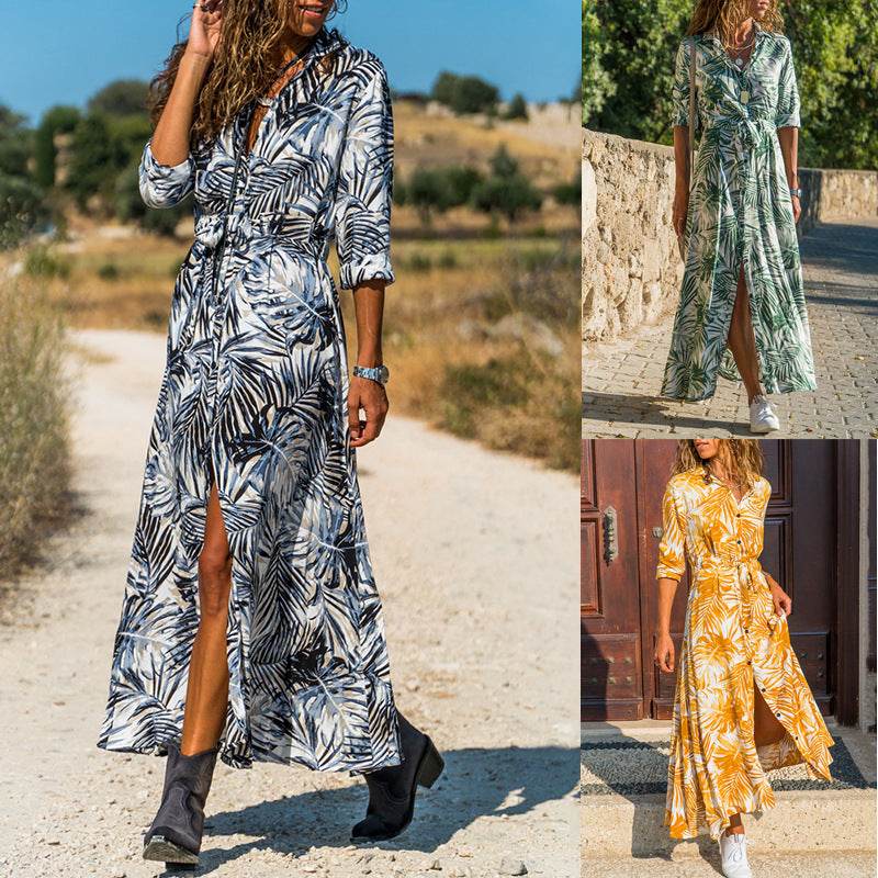 Chiffon shirt dress - Mubimart