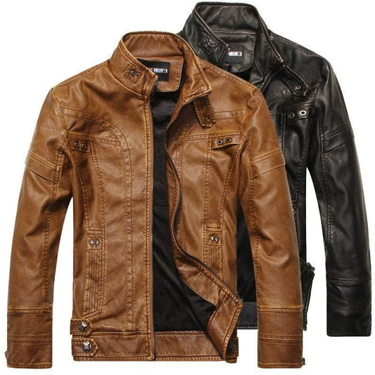 Motorcycle leather jacket - Mubimart
