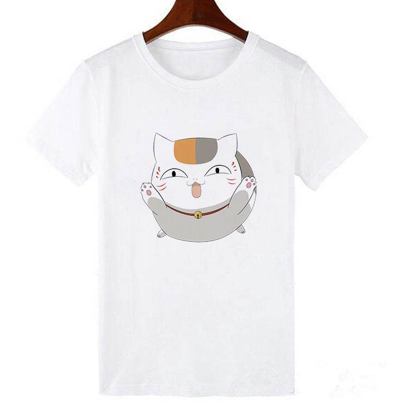 Horro Skull and Cat Femal Tshirt Top Tees kawai T-shirt - Mubimart