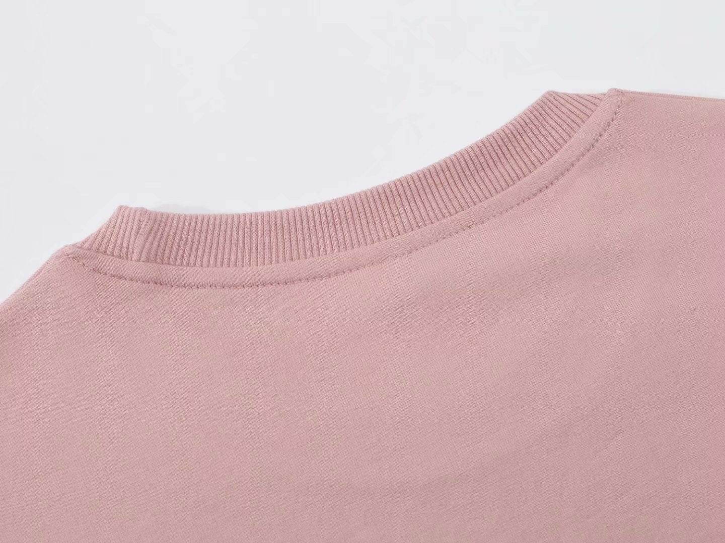 Versatile Plus Size Cotton Round Neck Men's Women's Pullover - Mubimart