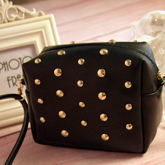 Small Bag Women New Fashion Messenger Bag Rivets - Mubimart