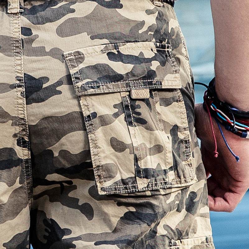 Summer Cotton Camouflage Cargo Shorts - Mubimart