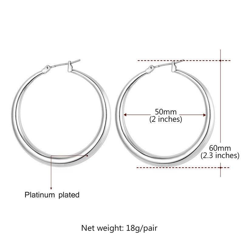 Women's Glossy Large Hoop Earrings - Mubimart
