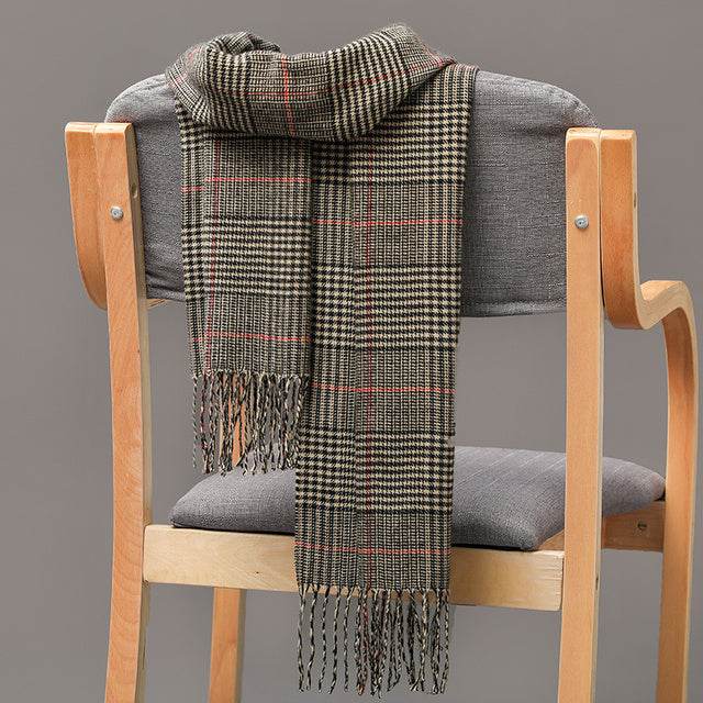 Mens And Girls Neckwear Cashmere Check Childrens Scarf - Mubimart