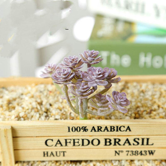 39Styles Purple Flocking Artificial Succulents Plants - Mubimart