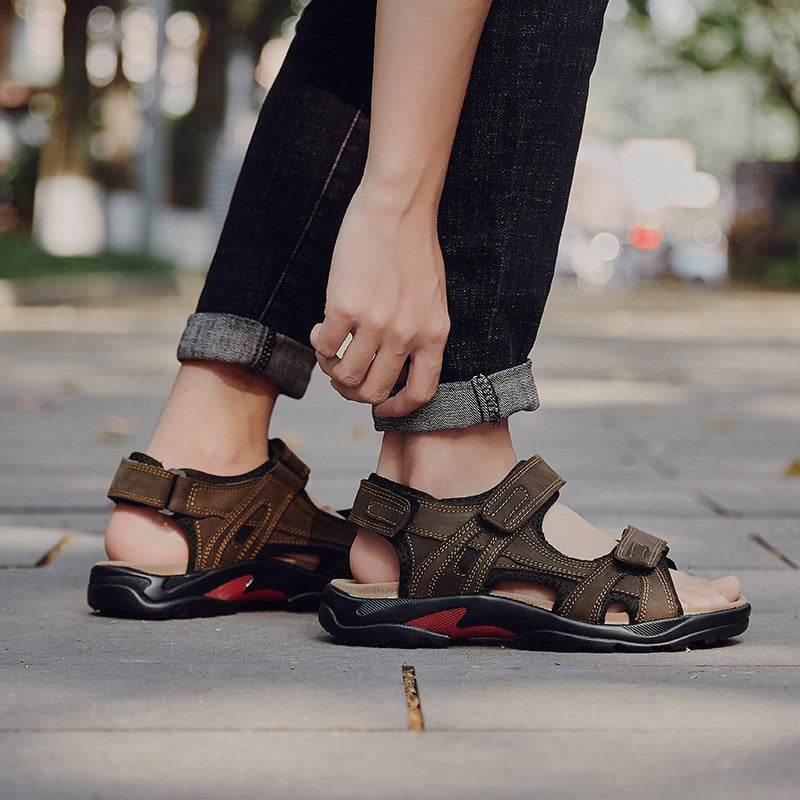 Outdoor Sandals Beach Leather Roman Sandals - Mubimart