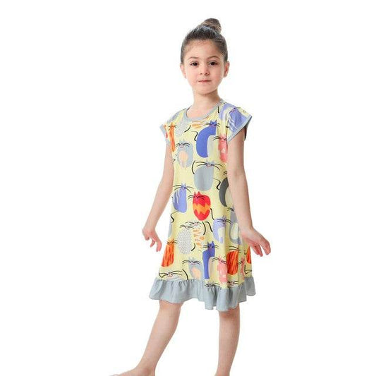 3D Printing Pajamas Children Clothes Children Pajamas Dresses Baby Girls Pajamas Pajamas - Mubimart