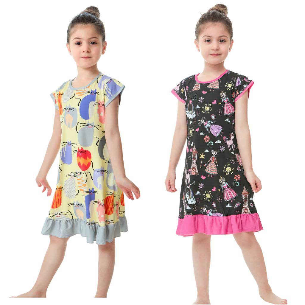 3D Printing Pajamas Children Clothes Children Pajamas Dresses Baby Girls Pajamas Pajamas - Mubimart