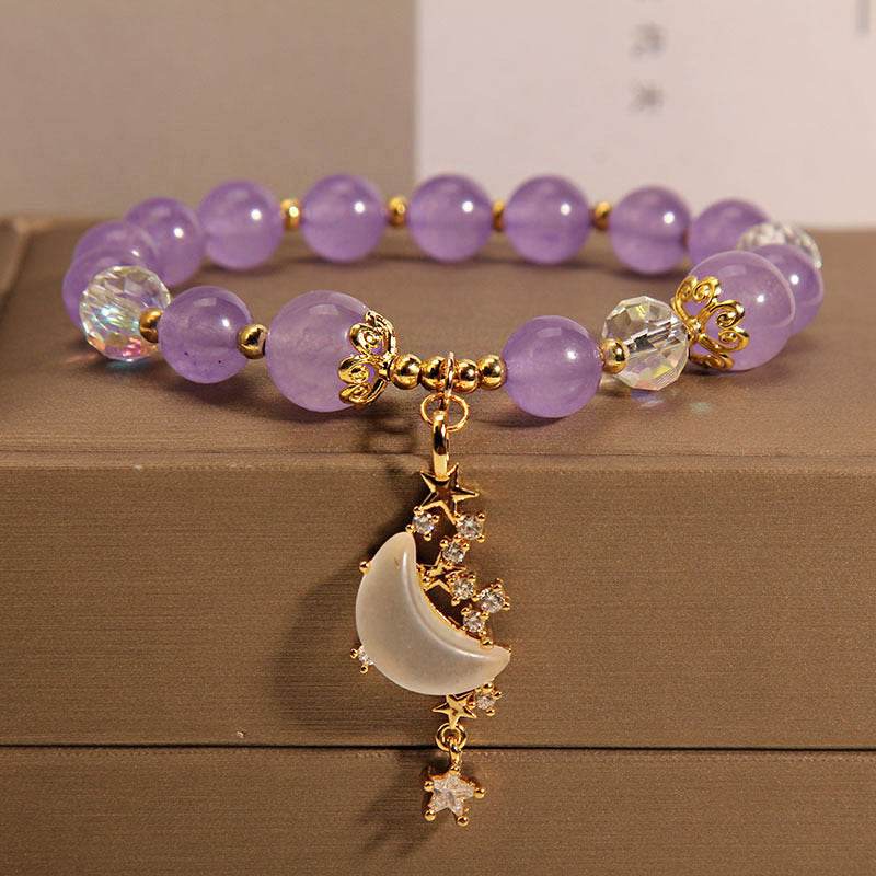 Chinese Style Amethyst Beaded Bracelet For Women - Mubimart