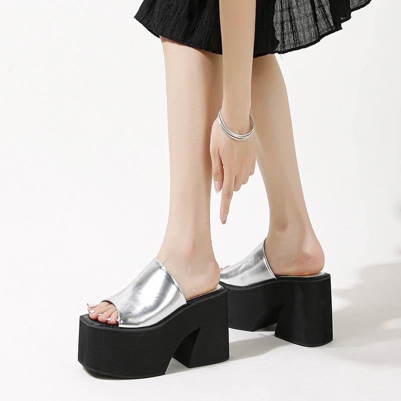 Women's Wedge Platform Peep Toe High Heels - Mubimart