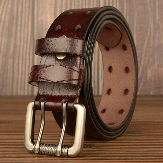 Men's Belt Leather Personality Belt Men's Casual Jeans Belt - Mubimart