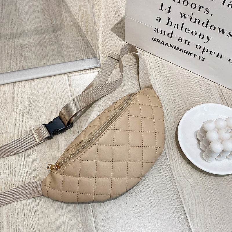 Rhombus Shoulder Bag Women's Leather Small Satchel - Mubimart