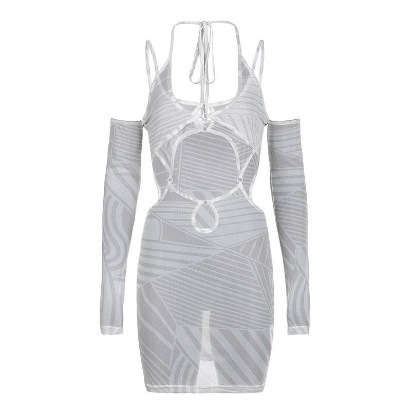 Women's Fashionable Slip On Sleeve Dress - Mubimart