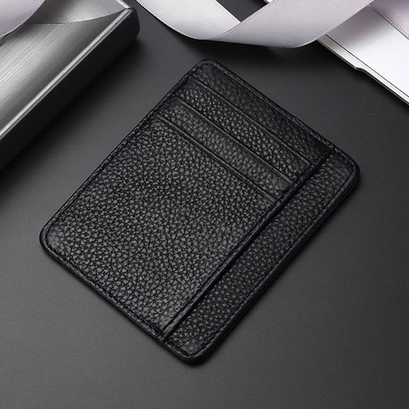 Leather Card Holder First Layer Cowhide Card Holder - Mubimart