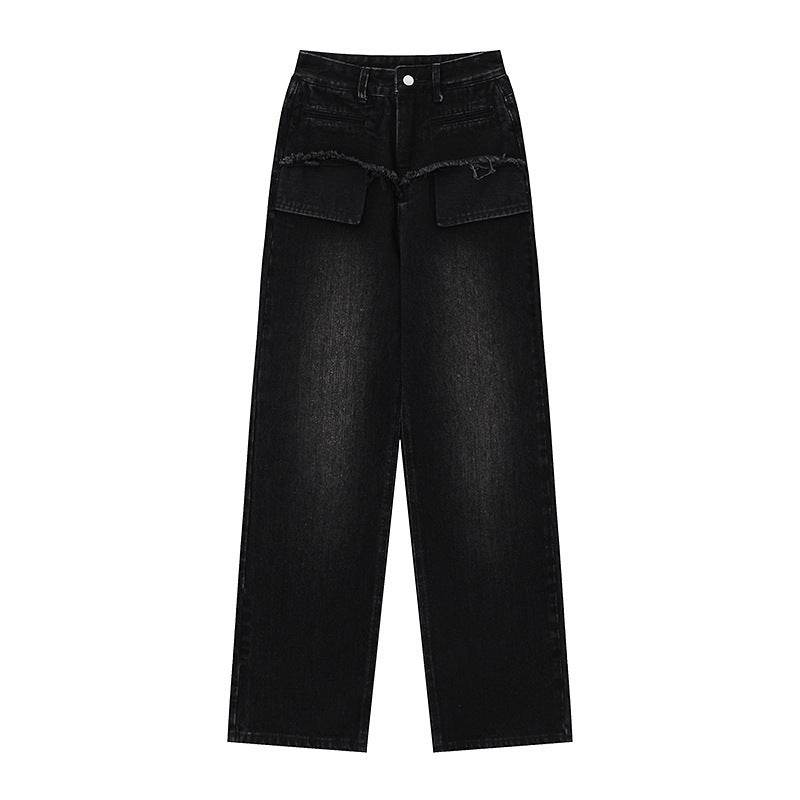 Retro Distressed Straight Jeans For Women - Mubimart