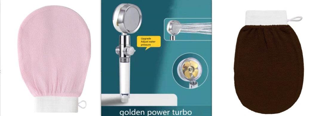 Shower Head Water Saving Flow 360 Degrees Rotating With Small Fan ABS Rain High Pressure Spray Nozzle Bathroom Accessories - Mubimart