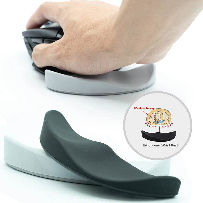 Ergonomic Mouse Wrist Rest Mouse Pads Silicon Gel Non-Slip Streamline Wrist Rest Support Mat Computer Mouse Pad For Office Gaming PC Accessories - Mubimart