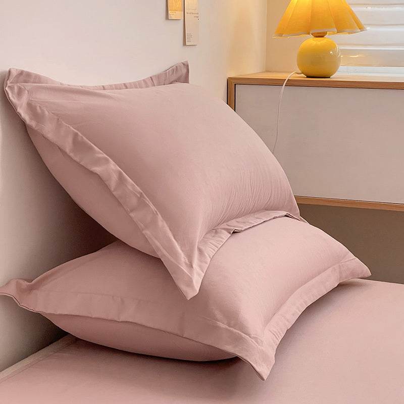 Fashion Simple Washed Cotton Pillowcases Pair Set - Mubimart