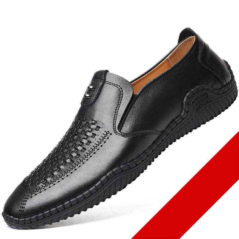 Breathable Leather Sandals Hollow Shoes - Mubimart