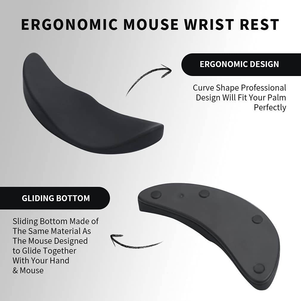 Ergonomic Mouse Wrist Rest Mouse Pads Silicon Gel Non-Slip Streamline Wrist Rest Support Mat Computer Mouse Pad For Office Gaming PC Accessories - Mubimart