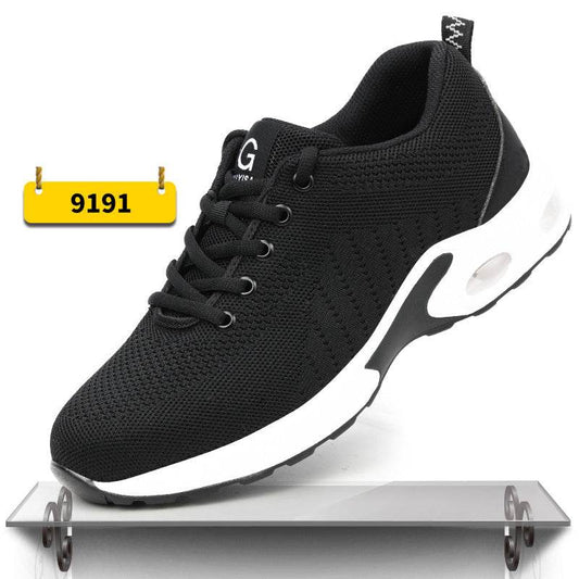 Indestructible Steel Toe Work Shoes Men Sneakers Fashion Air Cushion Safety Shoes - Mubimart