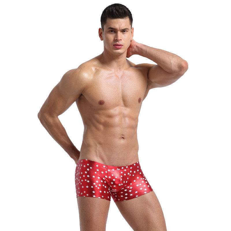 Men's Patent Leather Boxer Briefs - Mubimart