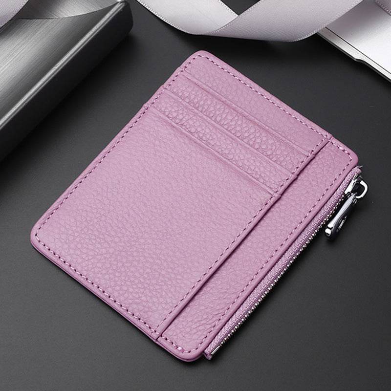 Leather Card Holder First Layer Cowhide Card Holder - Mubimart