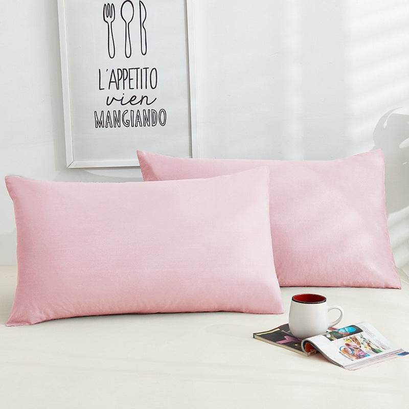 Pure Color Cotton Pillowcases A Pair Of Hotel Hotel Cotton 48X74CM - Mubimart