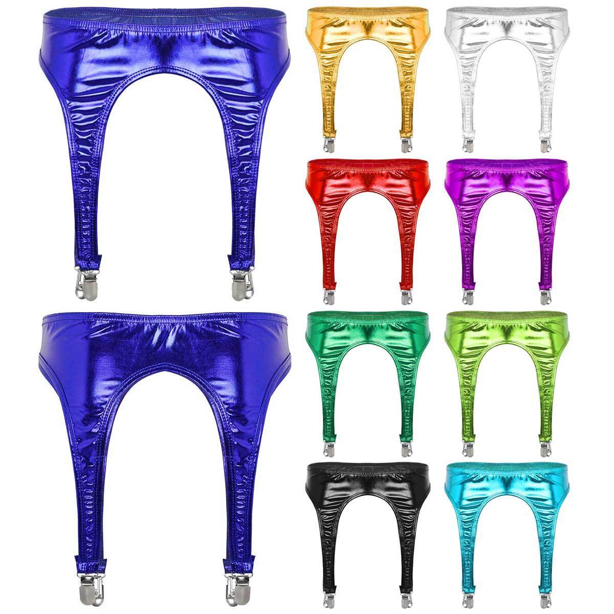 Patent Leather PU Leather Garter Belt - Mubimart