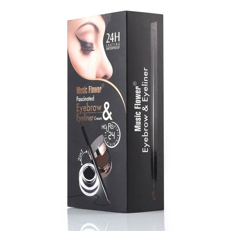 Music Flower Brown Black Gel Eyeliner Eyebrow Powder - Mubimart