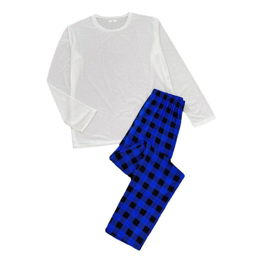 Men's Pajama Suit Long Sleeve Plaid - Mubimart