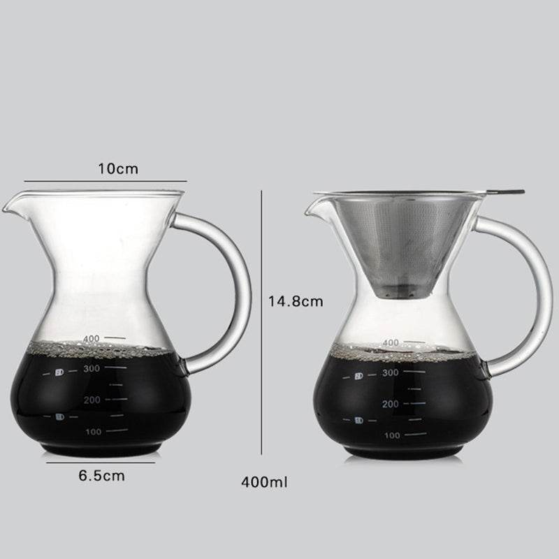 400ml glass hand coffee maker - Mubimart