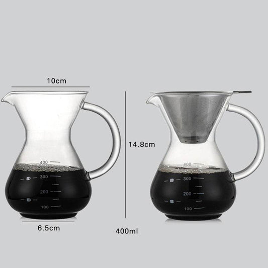 400ml glass hand coffee maker - Mubimart
