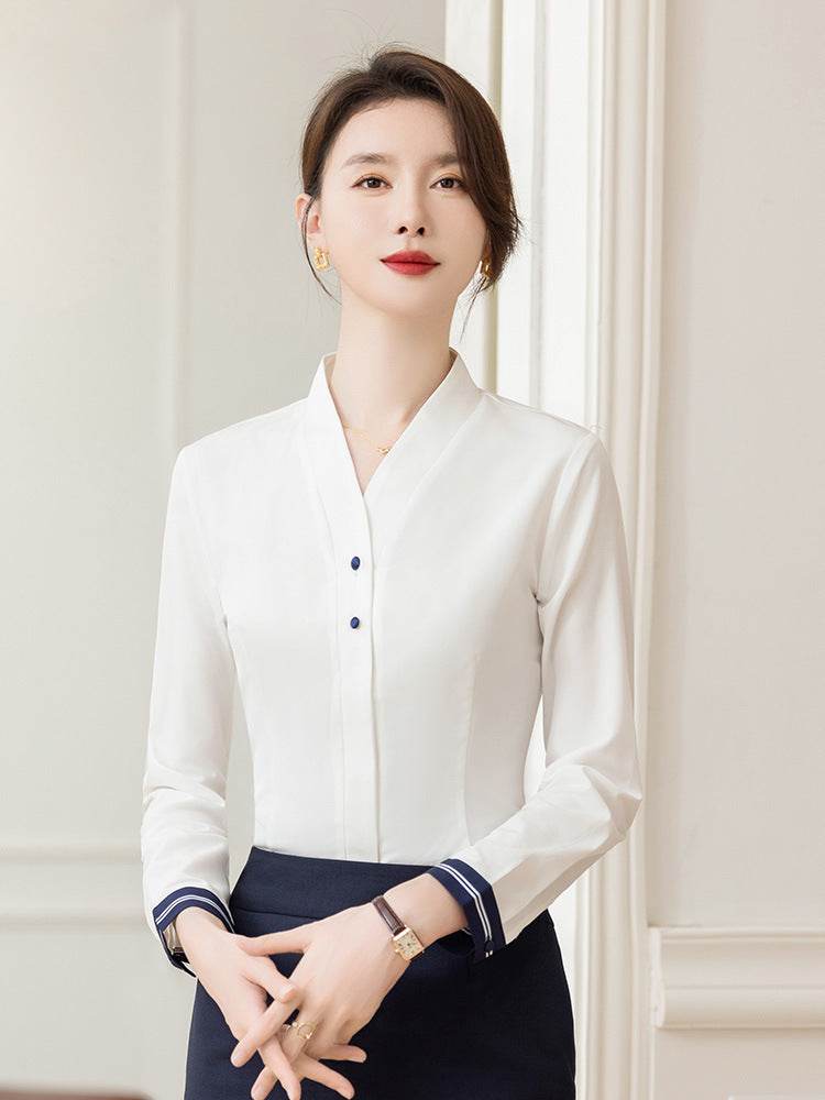 Women's Work Clothes White Shirt - Mubimart