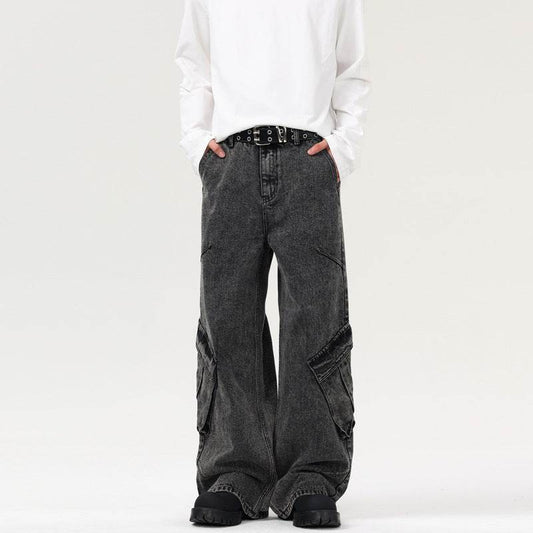 American High Street Cargo Jeans Men And Women Retro - Mubimart