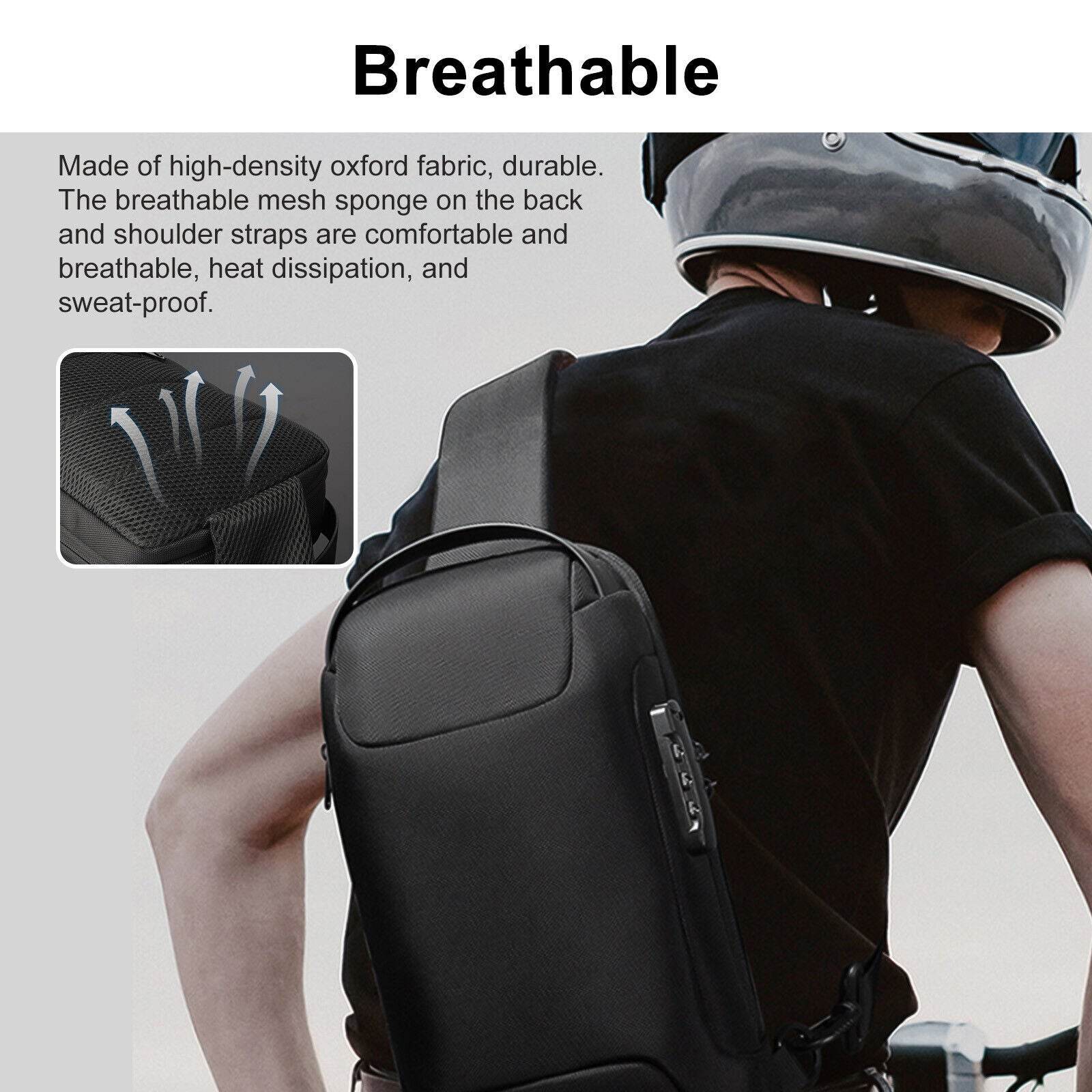 Men's Waterproof Oxford Multifunction Crossbody Bags Anti-theft Shoulder Bags Messenger Sling Chest Bag Pack For Male Sling Shoulder Crossbody Waterproof Anti-theft Chest Bag Backpack Pack USB - Mubimart