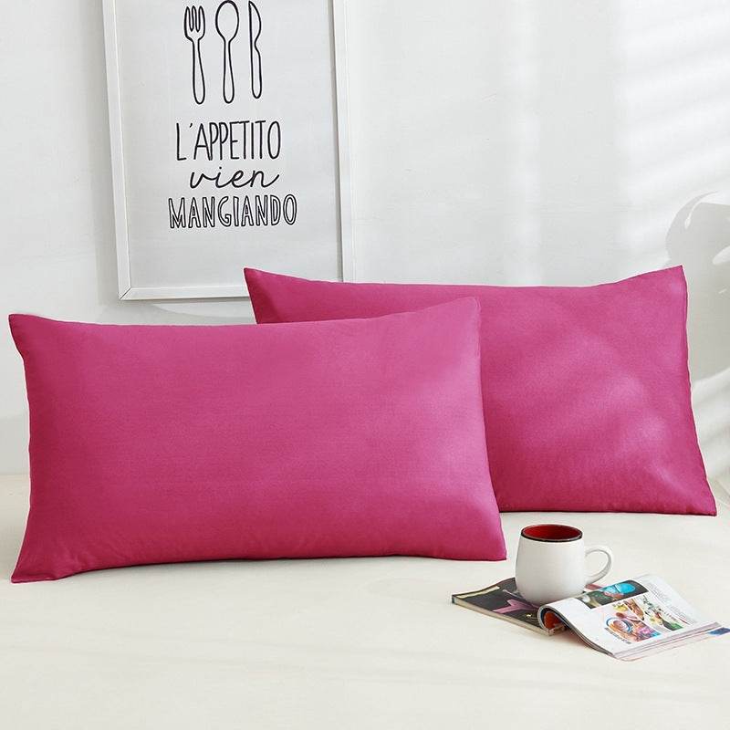 Pure Color Cotton Pillowcases A Pair Of Hotel Hotel Cotton 48X74CM - Mubimart