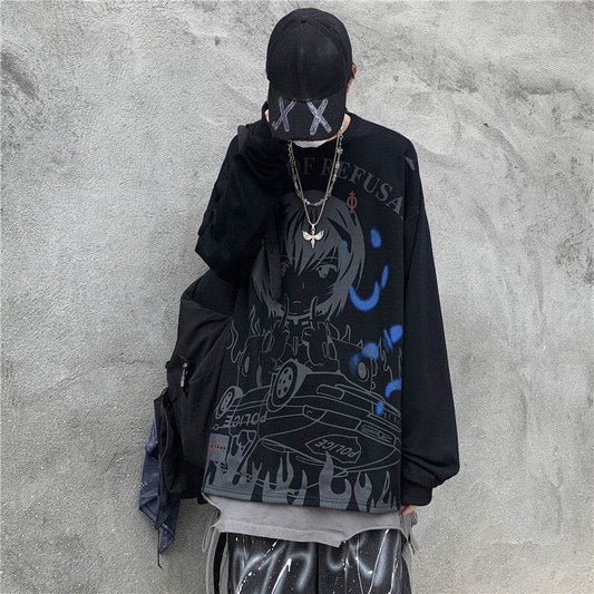 Cartoon Japanese Sweatshirt Men And Women - Mubimart