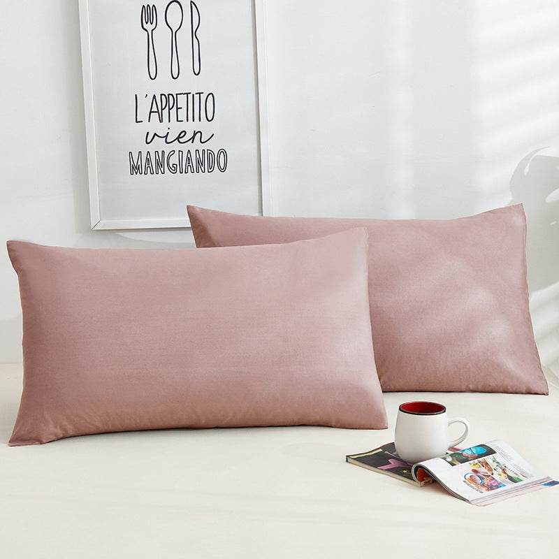 Pure Color Cotton Pillowcases A Pair Of Hotel Hotel Cotton 48X74CM - Mubimart
