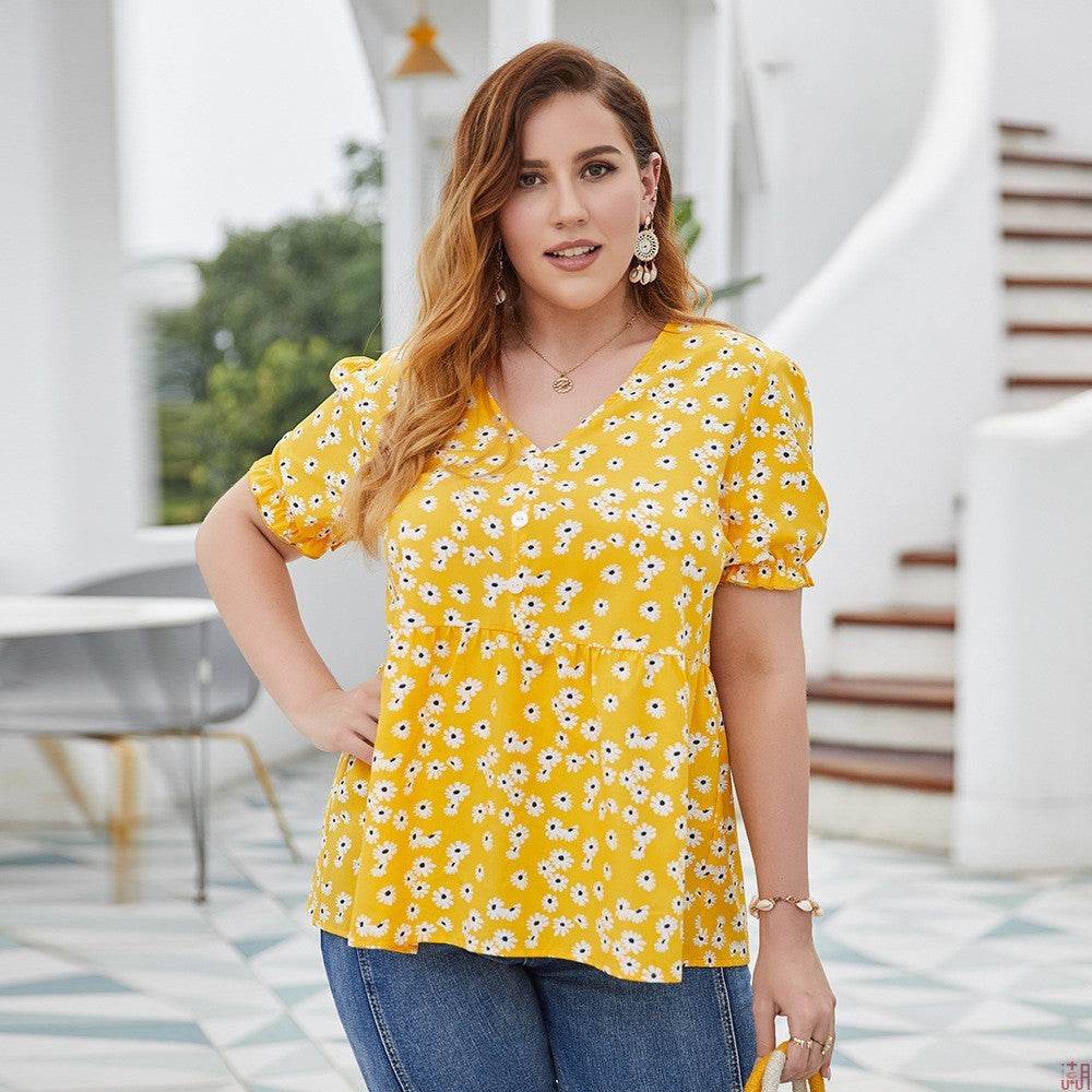Plus size women's cotton top - Mubimart