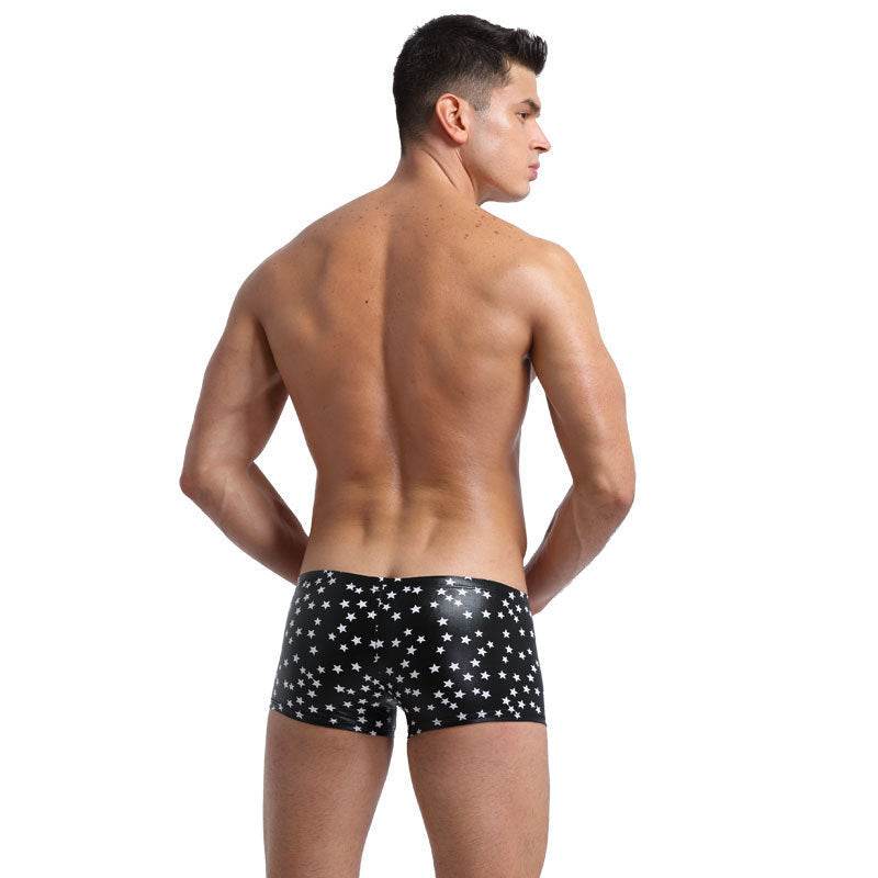 Men's Patent Leather Boxer Briefs - Mubimart