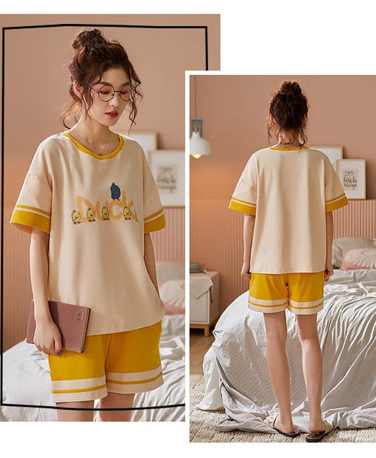 Pajama ladies cotton plus-size casual - Mubimart