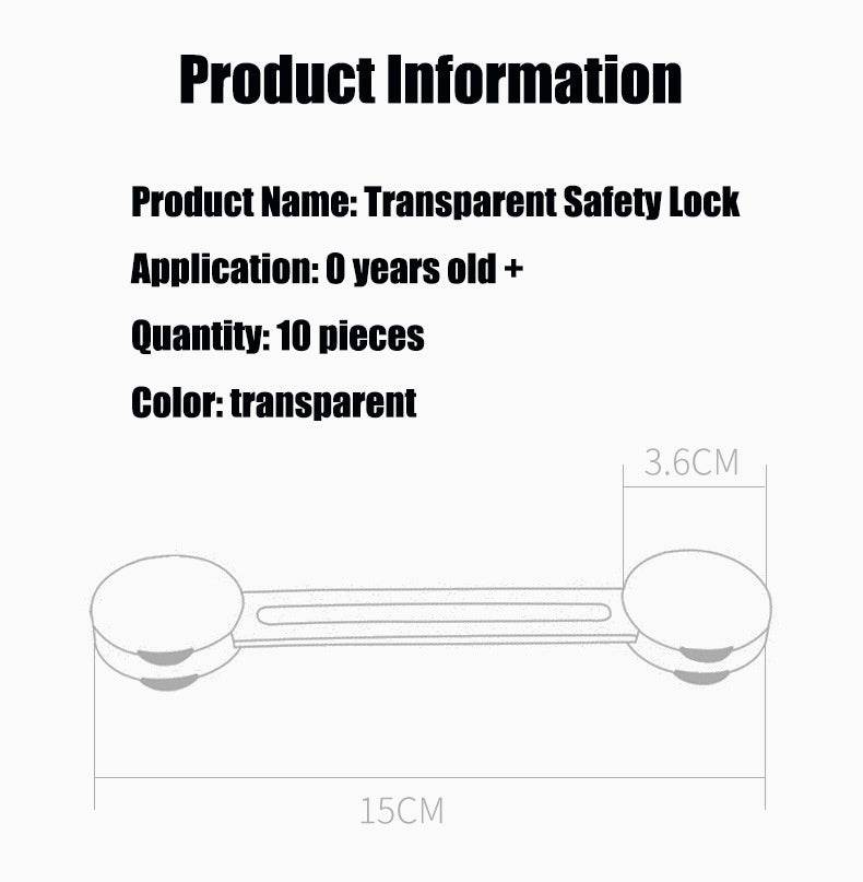 Baby Anti-opening Cabinet Door Transparent Safety Lock - Mubimart