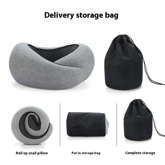 Soft Memory Foam Travel Neck Pillow U Shape Adjustable Support Comfortably Sleeping On Plane Car Office Noon Break
