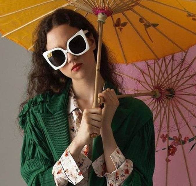 Women's Vintage Cat Eye Sunglasses Women Gradient Lens Sunglasses Glasses - Mubimart