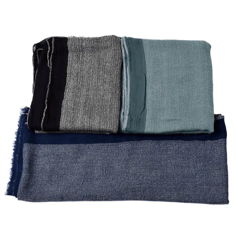 Autumn And Winter Cotton And Linen Yarn-dyed Scarf Men - Mubimart