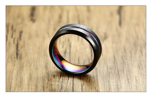 Black Brushed Tungsten Carbide Wedding Ring - Mubimart