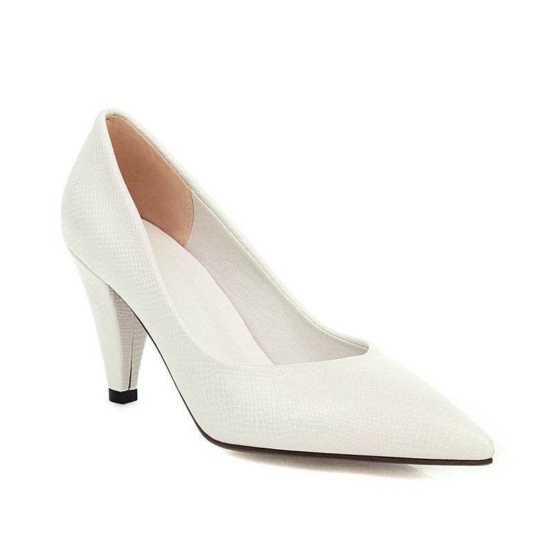 Women's Work Shoes Professional Cone-shaped Heel Pointed High Heels - Mubimart