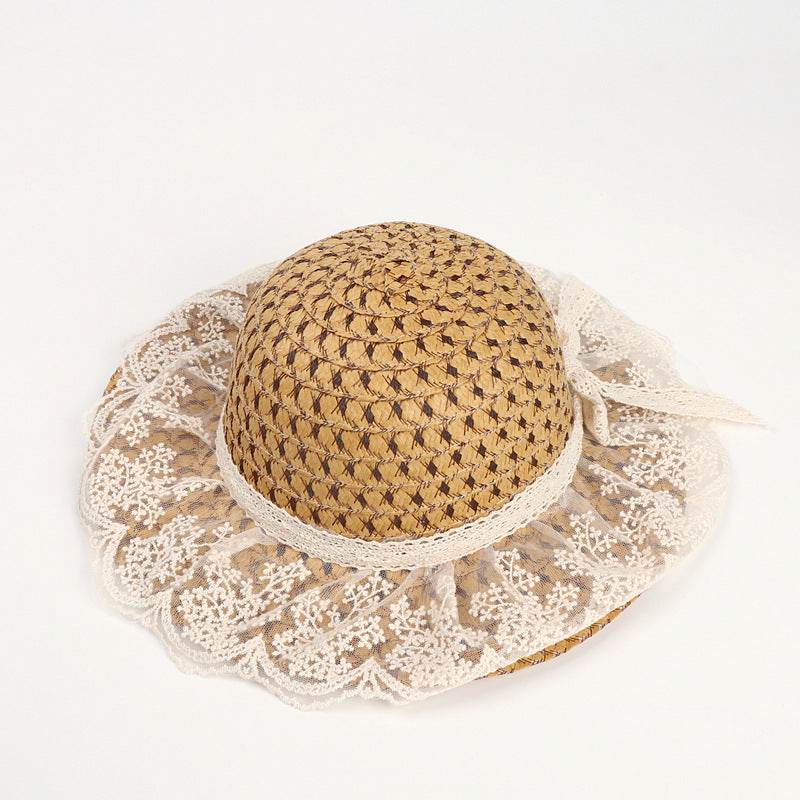 Women Lace Sun Hats For Wide Brim Straw Beach - Mubimart